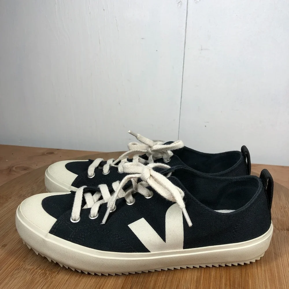 veja nova womens size 8 shoes black canvas comfort walking casual sneakers